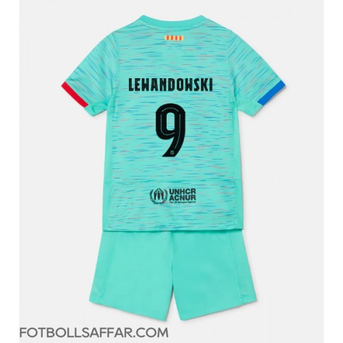 Barcelona Robert Lewandowski #9 Tredje Dräkt Barn 2023-24 Kortärmad (+ Korta byxor)